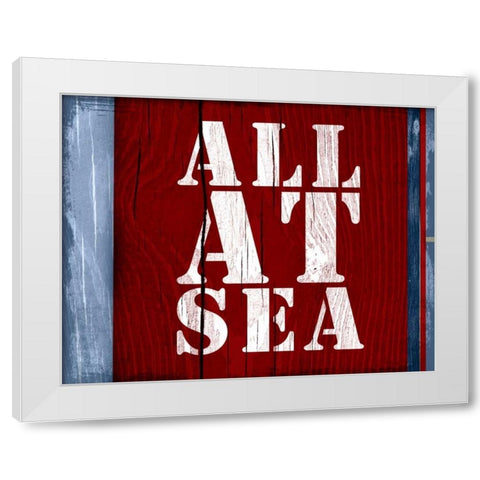 All at Sea White Modern Wood Framed Art Print by PI Studio