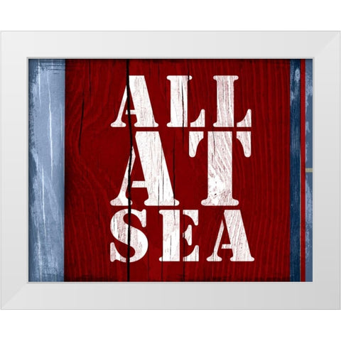 All at Sea White Modern Wood Framed Art Print by PI Studio