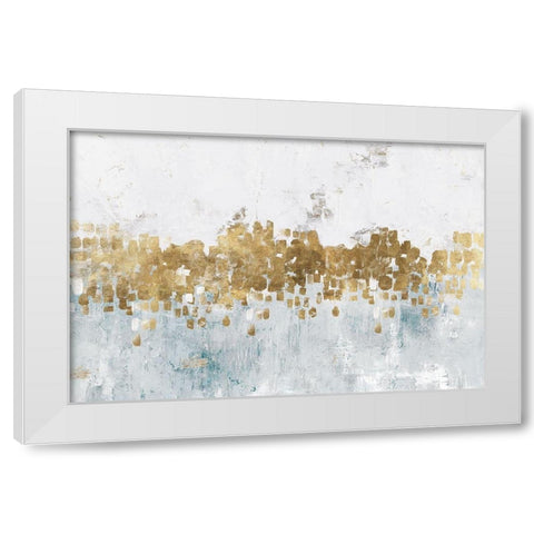 Golden Starlight  White Modern Wood Framed Art Print by PI Studio
