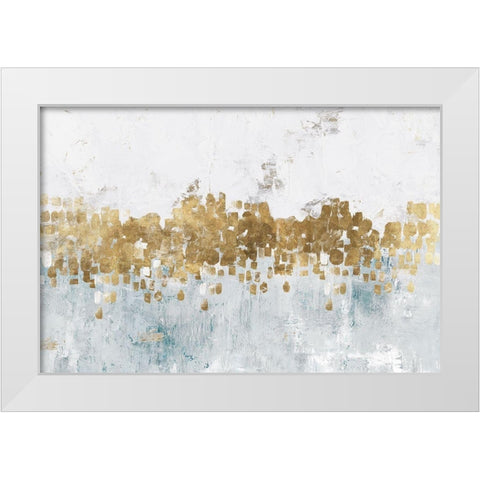 Golden Starlight  White Modern Wood Framed Art Print by PI Studio