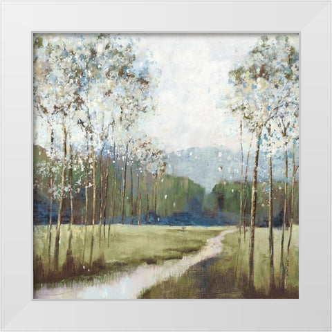 Meadow Path  White Modern Wood Framed Art Print by PI Studio