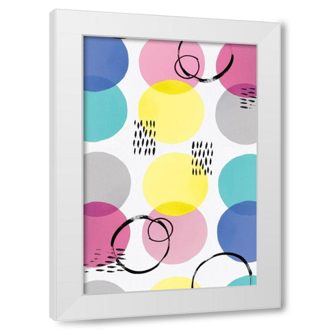 Colourful Wonders White Modern Wood Framed Art Print by PI Studio