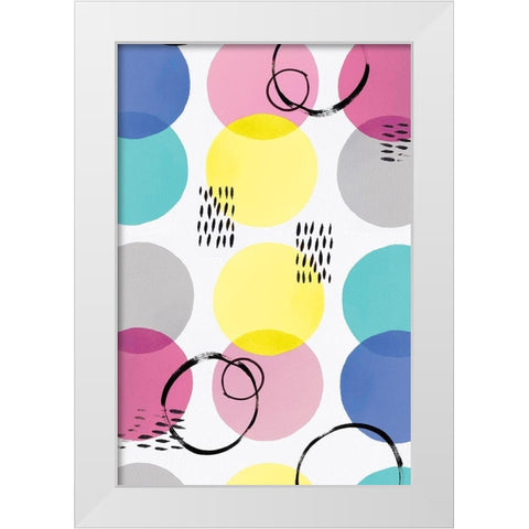 Colourful Wonders White Modern Wood Framed Art Print by PI Studio