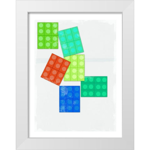 Lego Bricks White Modern Wood Framed Art Print by PI Studio