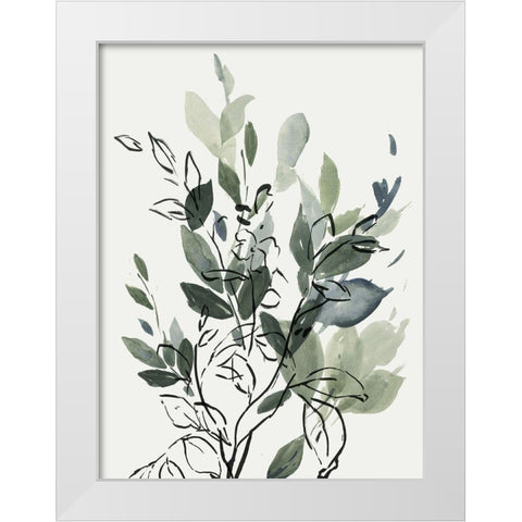 A Cluster Of Leaves For You White Modern Wood Framed Art Print by PI Studio