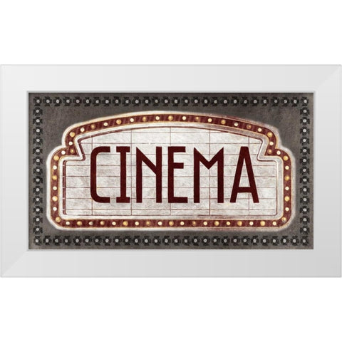 Cinema White Modern Wood Framed Art Print by PI Studio