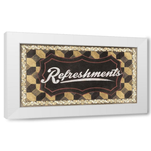 Refreshments White Modern Wood Framed Art Print by PI Studio