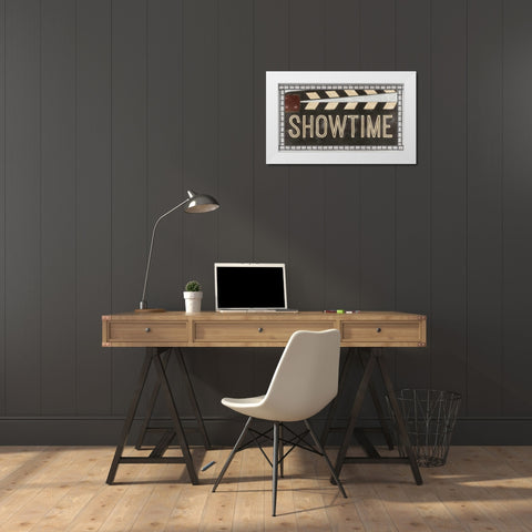 Showtime White Modern Wood Framed Art Print by PI Studio