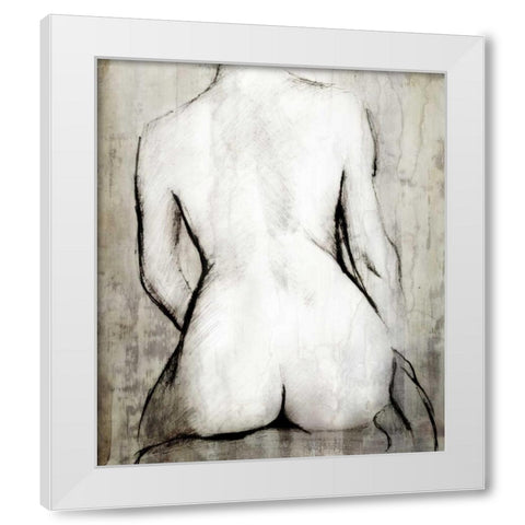 Nude Back White Modern Wood Framed Art Print by PI Studio