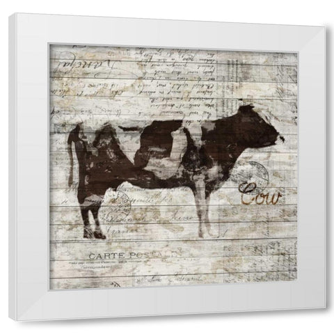 Cow White Modern Wood Framed Art Print by PI Studio