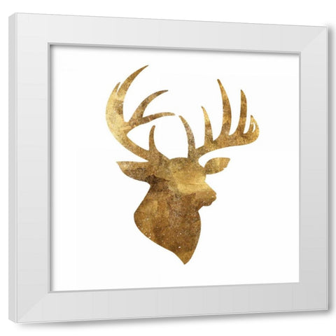 Stag SU White Modern Wood Framed Art Print by PI Studio