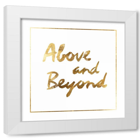 above and beyond  White Modern Wood Framed Art Print by PI Studio