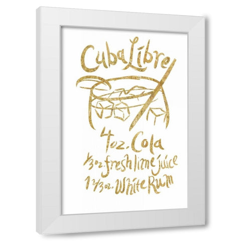 Cuba Libre gold White Modern Wood Framed Art Print by PI Studio