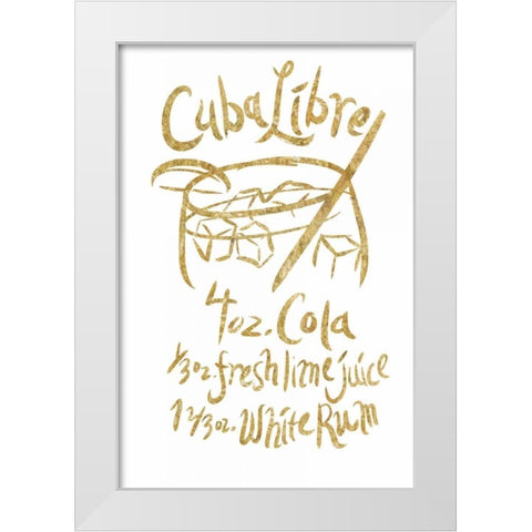 Cuba Libre gold White Modern Wood Framed Art Print by PI Studio