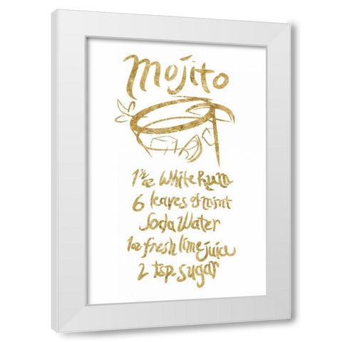 Mojito Gold White Modern Wood Framed Art Print by PI Studio