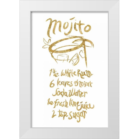 Mojito Gold White Modern Wood Framed Art Print by PI Studio