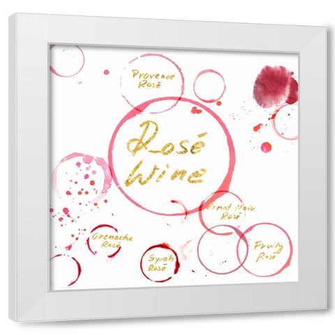 Rose Wine Gold White Modern Wood Framed Art Print by PI Studio