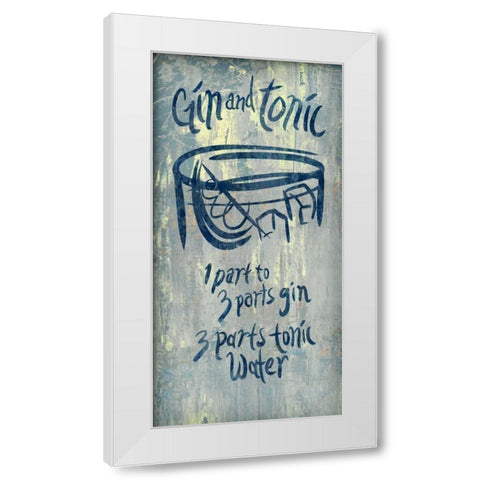 Gin and Tonic Blue White Modern Wood Framed Art Print by PI Studio