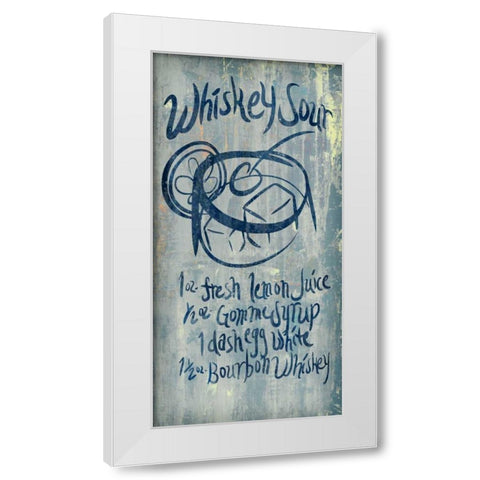 Whiskey Sour Blue White Modern Wood Framed Art Print by PI Studio