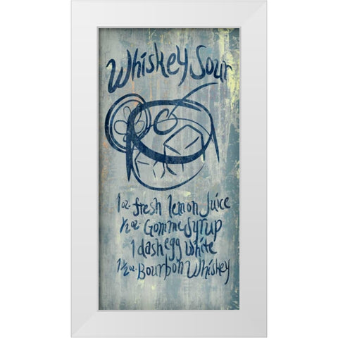 Whiskey Sour Blue White Modern Wood Framed Art Print by PI Studio