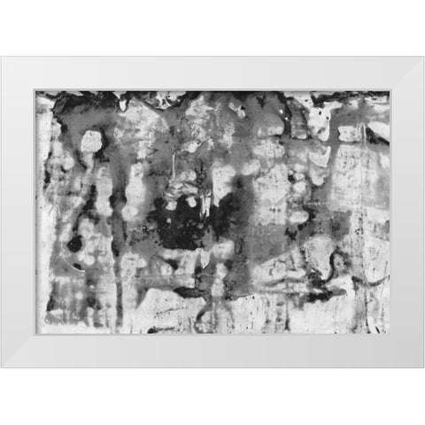 Black and White Abstract II White Modern Wood Framed Art Print by PI Studio