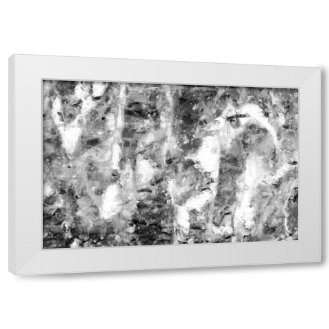 Black and White Abstract III White Modern Wood Framed Art Print by PI Studio