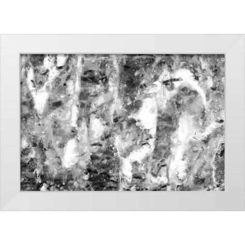 Black and White Abstract III White Modern Wood Framed Art Print by PI Studio