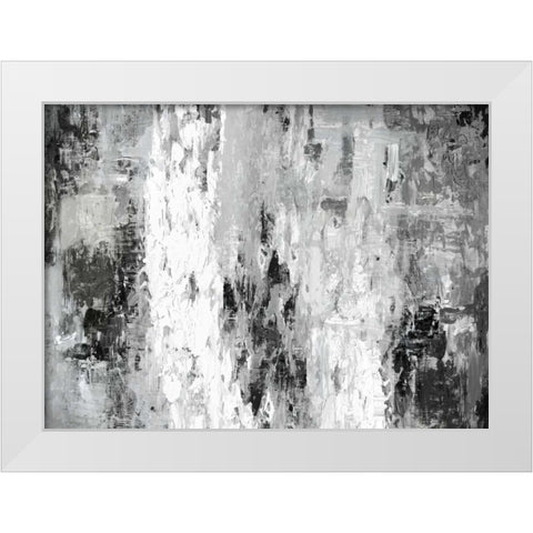 Black and White Abstract IV White Modern Wood Framed Art Print by PI Studio