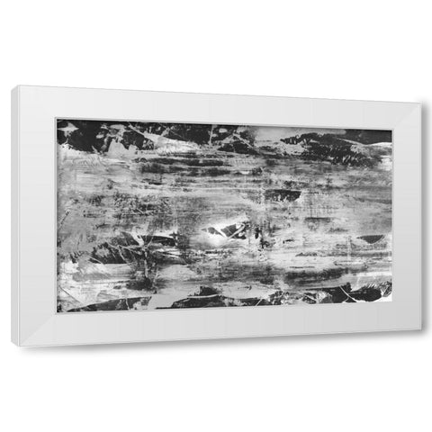 Black and White Abstract V White Modern Wood Framed Art Print by PI Studio