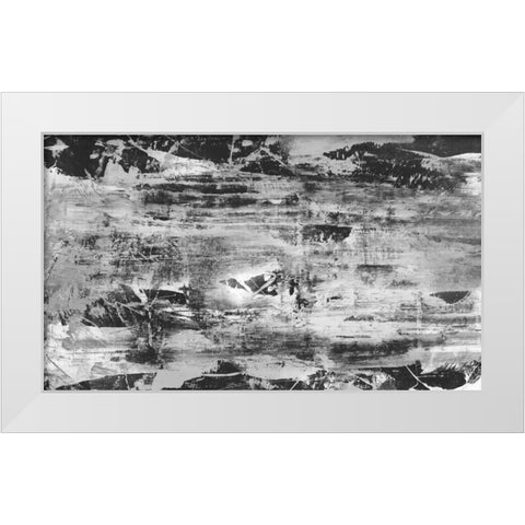 Black and White Abstract V White Modern Wood Framed Art Print by PI Studio