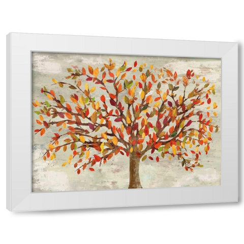 Fall Foliage White Modern Wood Framed Art Print by PI Studio