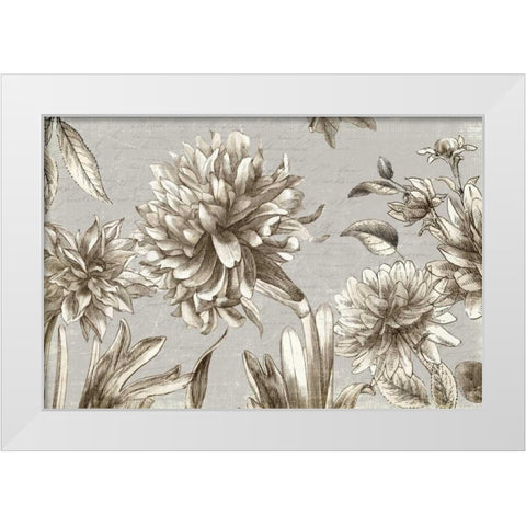 Vintage Blooms White Modern Wood Framed Art Print by PI Studio