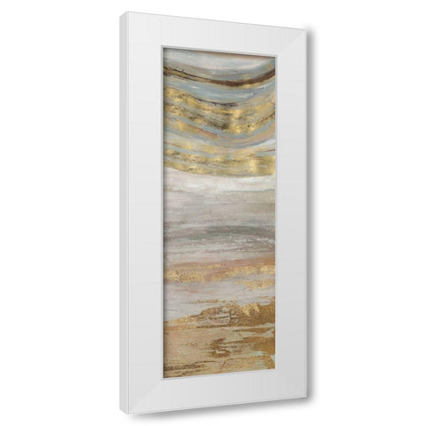 Gold Swirl II White Modern Wood Framed Art Print by PI Studio