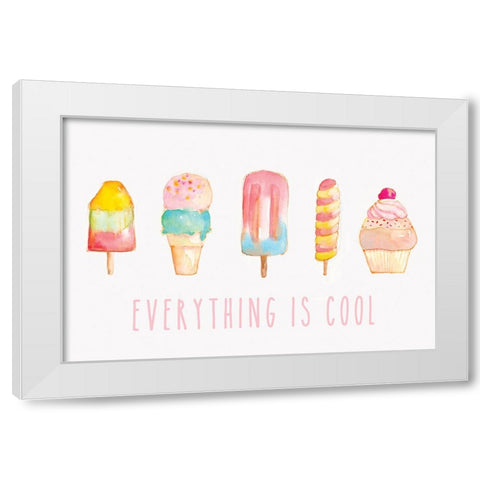 Summer Delight White Modern Wood Framed Art Print by PI Studio