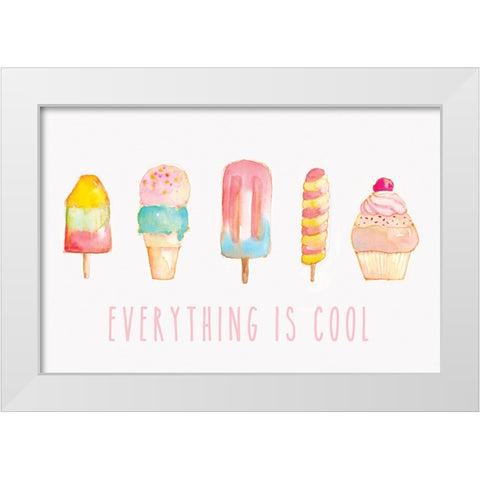 Summer Delight White Modern Wood Framed Art Print by PI Studio