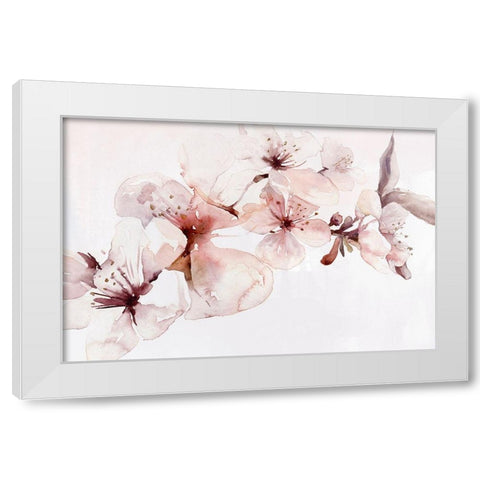 Watercolor Blossoms I White Modern Wood Framed Art Print by PI Studio