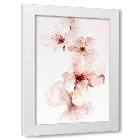 Watercolor Blossoms III White Modern Wood Framed Art Print by PI Studio