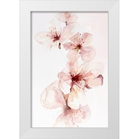 Watercolor Blossoms III White Modern Wood Framed Art Print by PI Studio