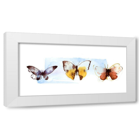 Butterfly Fly Away II  White Modern Wood Framed Art Print by PI Studio