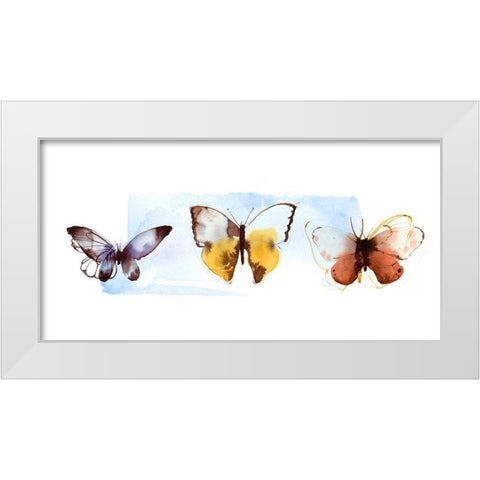 Butterfly Fly Away II  White Modern Wood Framed Art Print by PI Studio