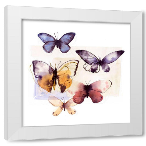 Butterfly Fly Away III  White Modern Wood Framed Art Print by PI Studio