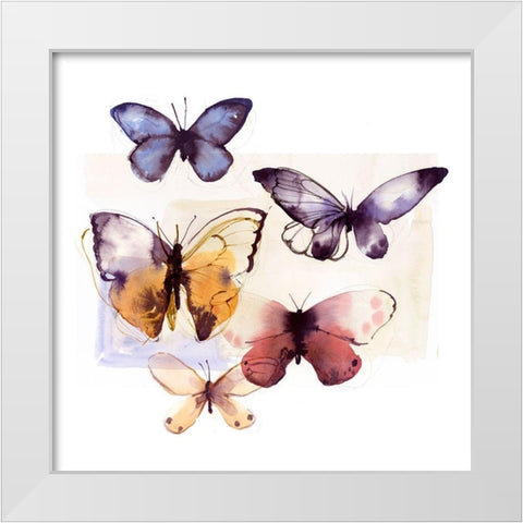 Butterfly Fly Away III  White Modern Wood Framed Art Print by PI Studio