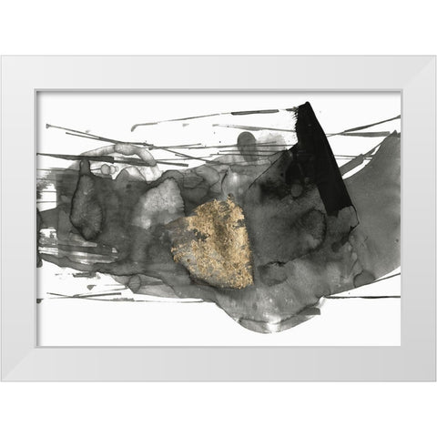 Black Gesture I White Modern Wood Framed Art Print by PI Studio