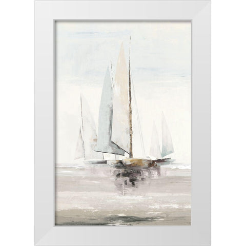 Sailing Home White Modern Wood Framed Art Print by PI Studio