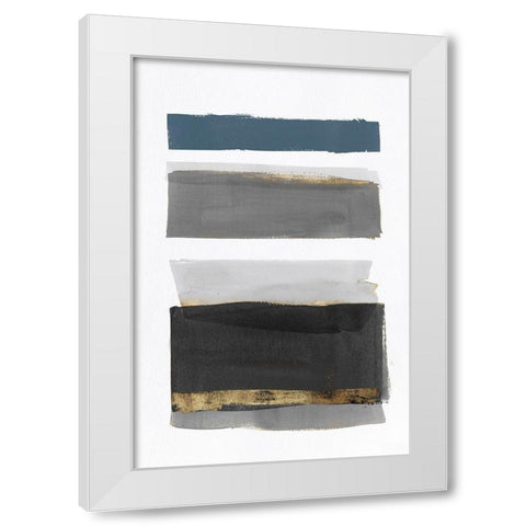 Stacked Stripes II White Modern Wood Framed Art Print by PI Studio