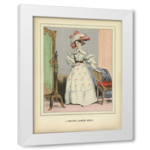 Vintage Woman White Modern Wood Framed Art Print by PI Collection
