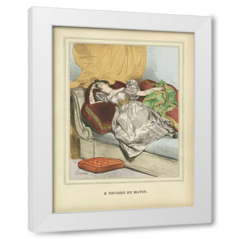 Vintage Woman B White Modern Wood Framed Art Print by PI Collection