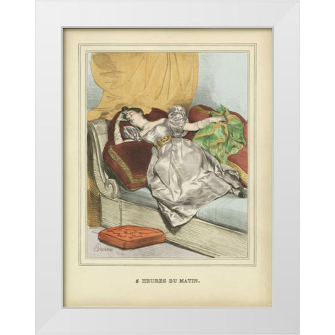 Vintage Woman B White Modern Wood Framed Art Print by PI Collection