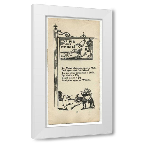 Pig White Modern Wood Framed Art Print by PI Collection