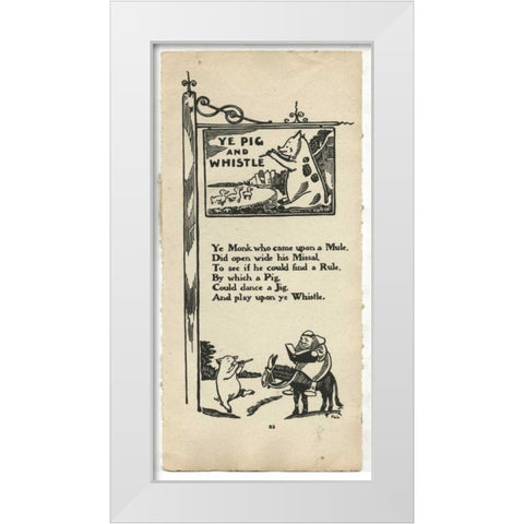 Pig White Modern Wood Framed Art Print by PI Collection